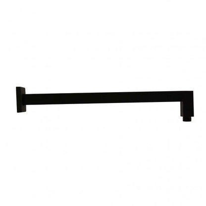 Square Black Brass Wall Mounted Shower Arm 400mm