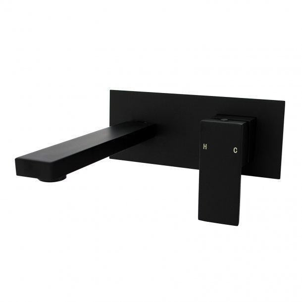 Black BathtubBasin Wall Mixer With Spout