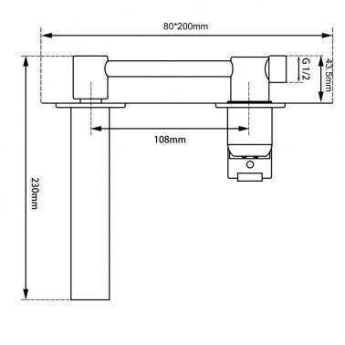Black BathtubBasin Wall Mixer With Spout