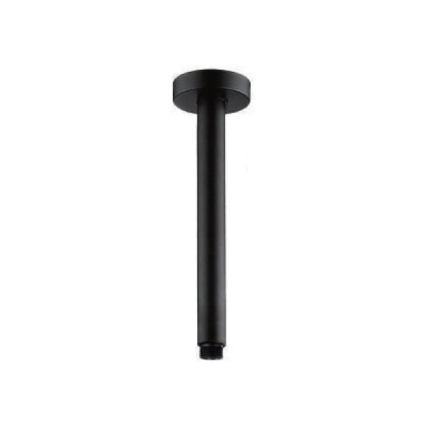 Round Black Ceiling Shower Arm 400mm