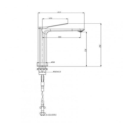 RUSHY SERIES BRUSHED YELLOW GOLD TALL BASIN MIXER