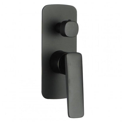 Square Black Wall Mixer With Diverter