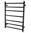Round Matte Black Electric Heated Towel Rack 7 Bars
