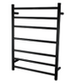 Round Matte Black Electric Heated Towel Rack 7 Bars