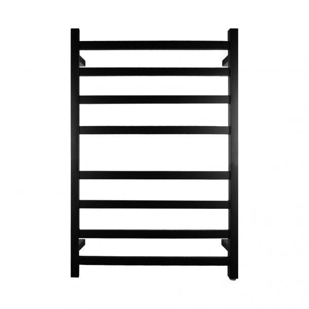 Black Electric Heated Towel Rack 8 Bars