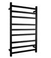 Square Matte Black Electric Heated Towel Rack 9 Bars