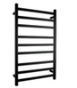 Square Matte Black Electric Heated Towel Rack 9 Bars