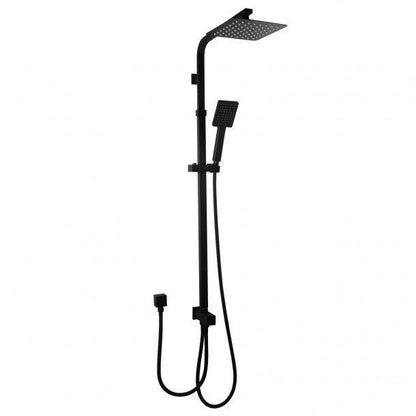 8'' Square Matte Black Shower Station Top/Bottom Inlet