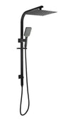10'' Square Brass Black Shower Station Top Water Inlet (Wide Rail)