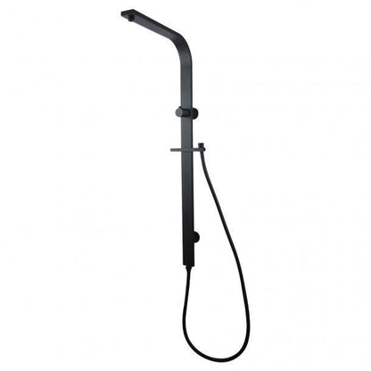 Black Square Shower Station without Shower Head and Handheld Shower(Wide Rail)