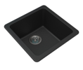 Black Granite Quartz Stone KitchenLaundry Sink Single Bowl TopUnder Mount 422*422*203mm