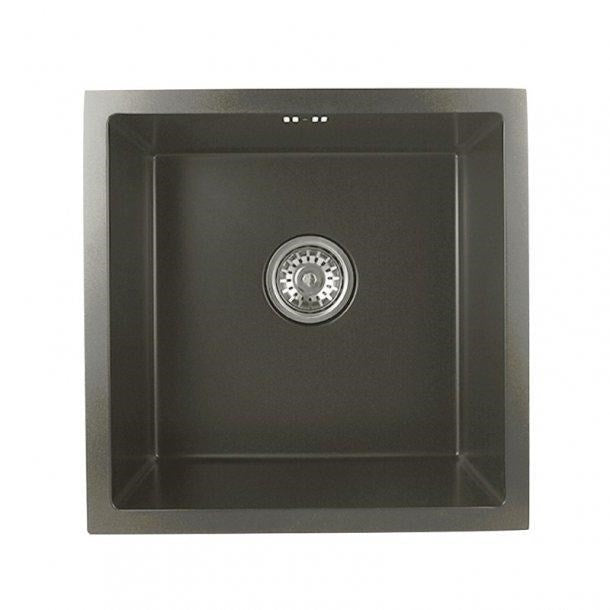 1.2mm Dark Grey Stainless Steel Handmade Single Bowl TopUndermount KitchenLaundry Sink 440*440*205mm