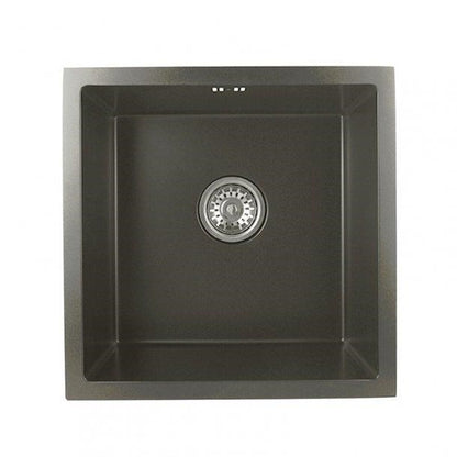 1.2mm Dark Grey Stainless Steel Handmade Single Bowl TopUndermount KitchenLaundry Sink 440*440*205mm