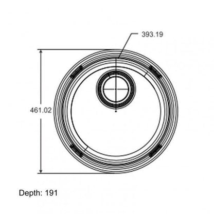 Black Granite Quartz Stone KitchenLaundry Sink Round Single Bowl TopUnder Mount 460mm