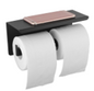 Black Double Toilet Paper Holder with Cover