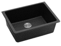 Black Granite Quartz Stone TopUndermount Kitchen Sink Single Bowl 635*469*241mm
