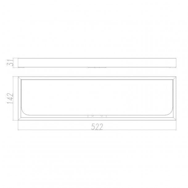 Black Glass Shelf 600mm