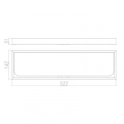 Black Glass Shelf 600mm