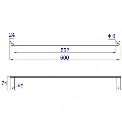 IVANO Series Square Brushed Nickel Double Towel Rail 800mm