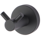 Round Black 304 Stainless Steel Double Wall Hook