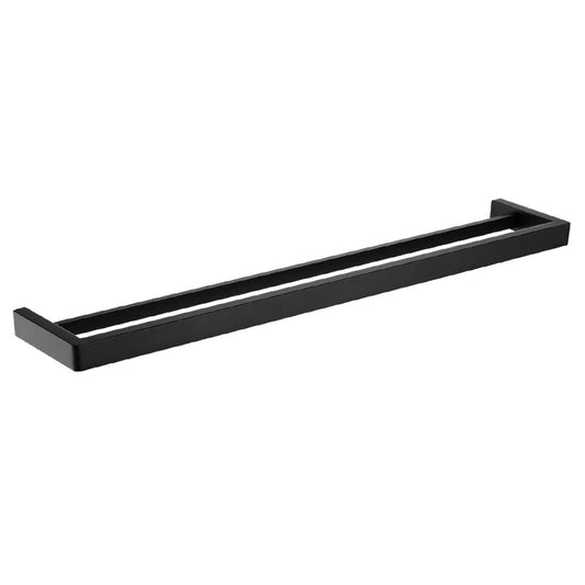 IVANO Series Square Black Double Towel Rail 600mm