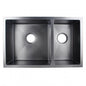 1.2mm Handmade Concrete Grey Round Corners Double Bowls TopUndermountFlush Mount Kitchen Sink 715*450*200mm