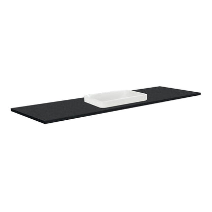 Sarah Black Sparkle 1500 Semi-Inset Basin-Top, Single Bowl, No Tap Hole