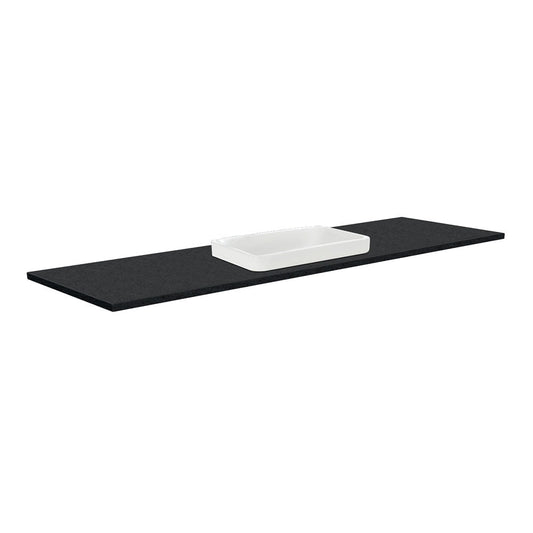 SARAH Semi Inset BLACK SPARKLE 1500mm Basin Top ONLY Single Bowl 1TH