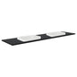 SARAH Semi Inset BLACK SPARKLE 1800mm Basin Top ONLY Double Bowl 2TH