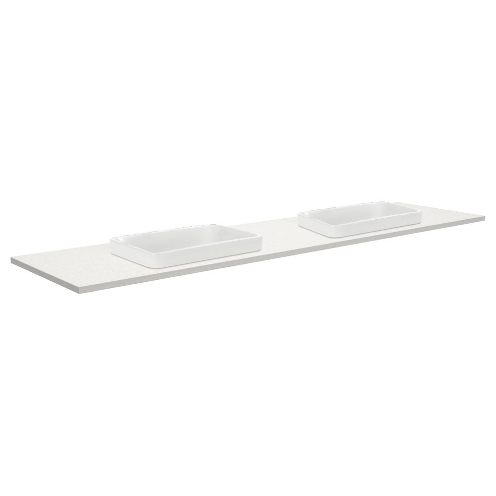 SARAH Semi Inset CRYSTAL PURE 1800mm Basin Top Only Double Bowl NTH