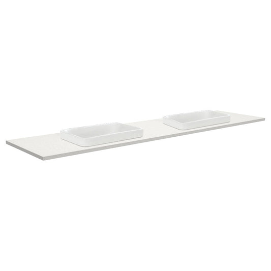 SARAH Semi Inset CRYSTAL PURE 1800mm Basin Top Only Double Bowl NTH