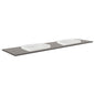SARAH Semi Inset DOVE GREY 1800mm Basin Top Only Double Bowl 2TH