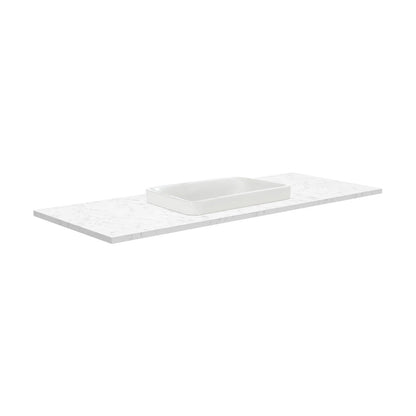 SARAH Semi Inset BIANCO MARBLE 1200mm Basin Top Only NTH