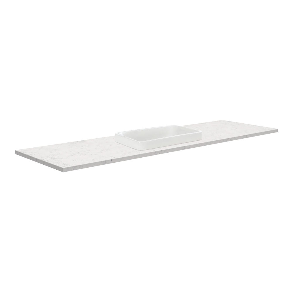SARAH Semi Inset BIANCO MARBLE 1500mm Basin Top Only Single Bowl NTH