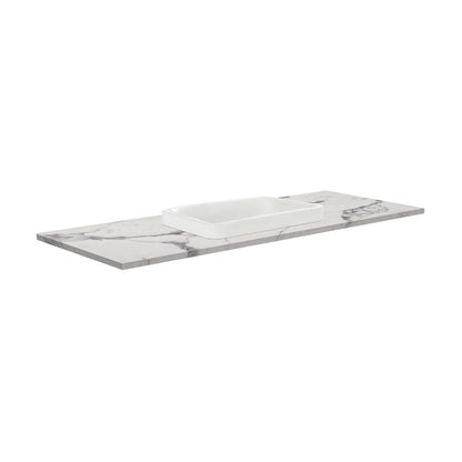 SARAH Semi Inset CALACATTA MARBLE 120mm Basin Top Only NTH