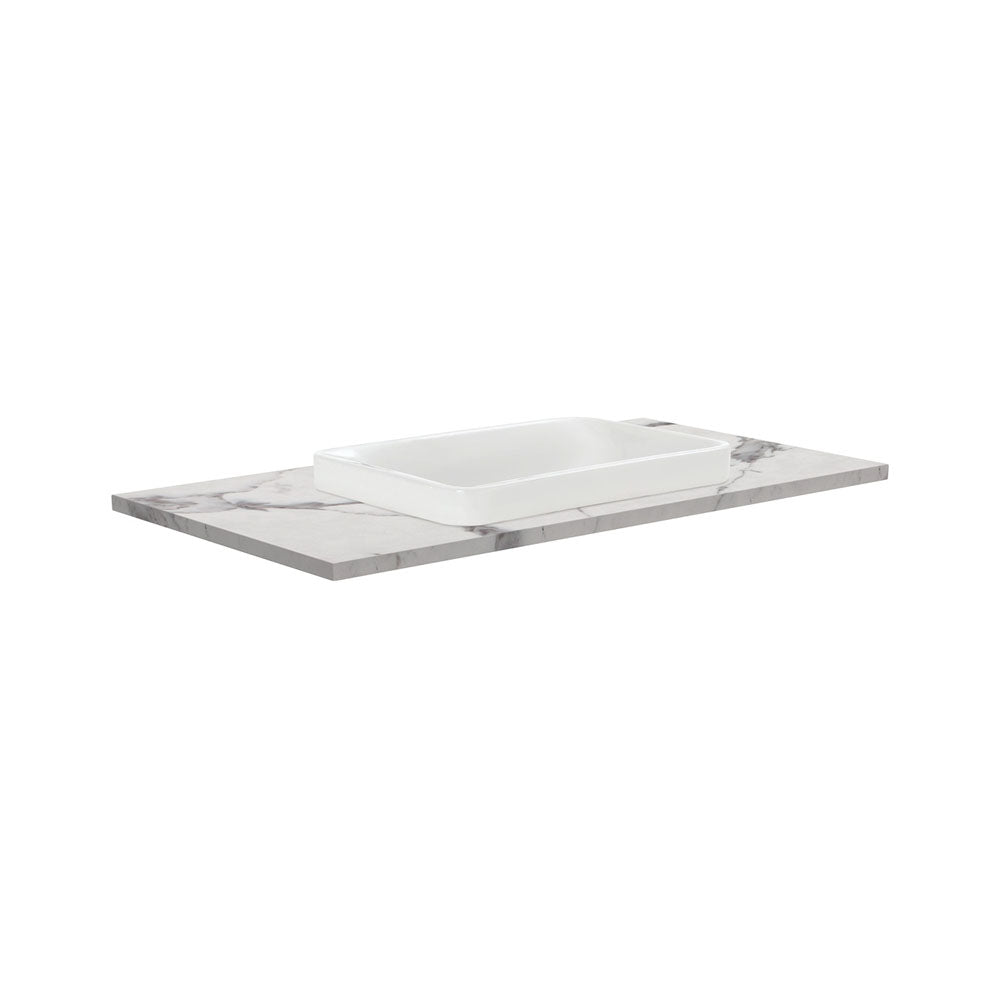 SARAH Semi Inset CALACATTA MARBLE 900mm Basin Top Only NTH