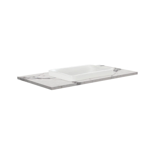 SARAH Semi Inset CALACATTA MARBLE 900mm Basin Top Only NTH