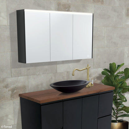900 LED Mirror Cabinet with Gloss White Side Panels