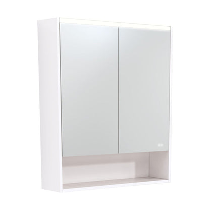 750 LED Mirror Cabinet with Display Shelf, Gloss White