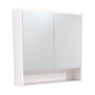 LED Mirror Cabinet 900 with Display Shelf Gloss White