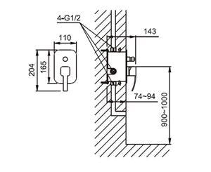 Wall Mixer with Diverter