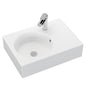 REBA Ceramic Wall Hung Basin Left Hand Bowl with overflow 1TH 600x425x168mm
