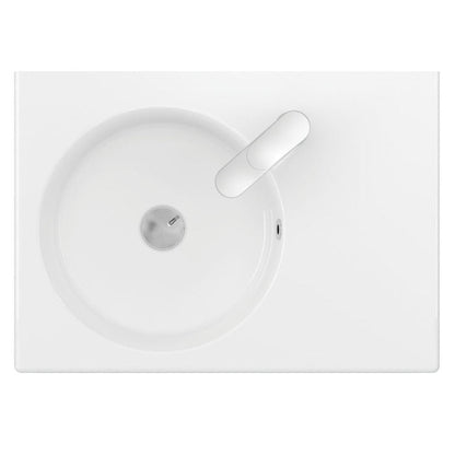 REBA Ceramic Wall Hung Basin Left Hand Bowl with overflow 1TH 600x425x168mm