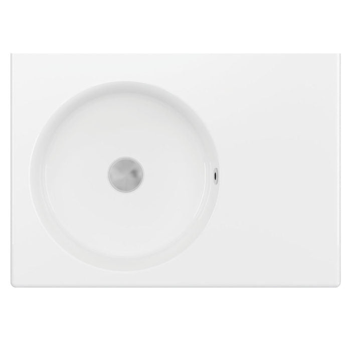 REBA Ceramic Wall Hung Basin Left Hand Bowl with overflow NTH 600x425x168mm