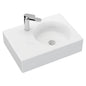 REBA Ceramic Wall Hung Basin Right Hand Bowl with overflow 1TH 600x425x168mm