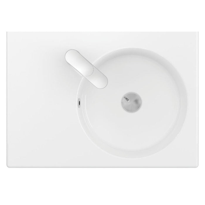REBA Ceramic Wall Hung Basin Right Hand Bowl with overflow 1TH 600x425x168mm