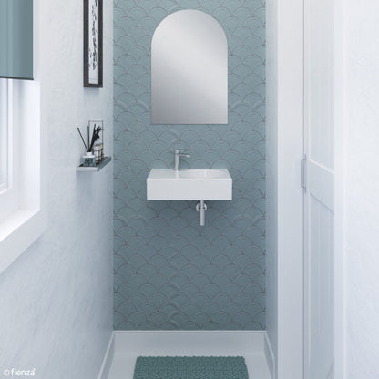 REBA Ceramic Wall Hung Basin Right Hand Bowl with overflow 1TH 600x425x168mm