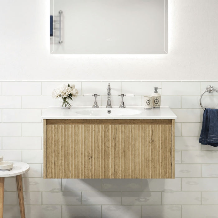 Rotondo Alina Scandi Oak 900 Wall-Hung Vanity