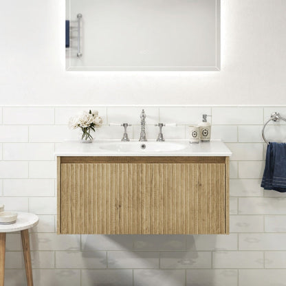 Rotondo Alina Scandi Oak 900 Wall-Hung Vanity