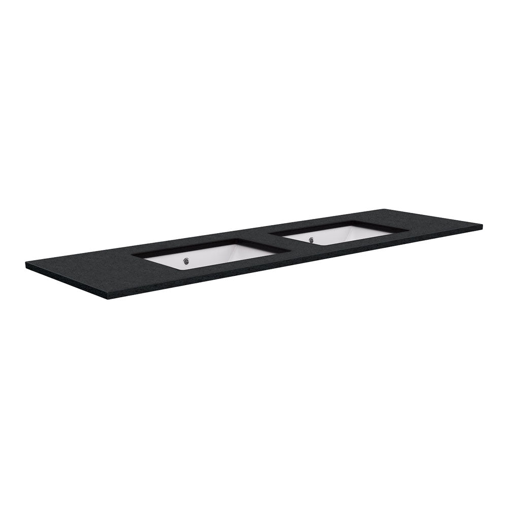 Sarah Black Sparkle 1500 Undermount Basin-Top, Double Bowl, No Tap Hole